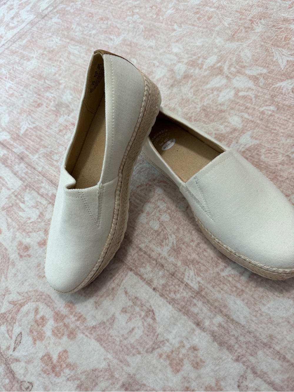 Dr. Scholl’s White Canvas Espadrille Slip-On Flats Women’s 9 Comfort Casual Shoe - Picture 4 of 10